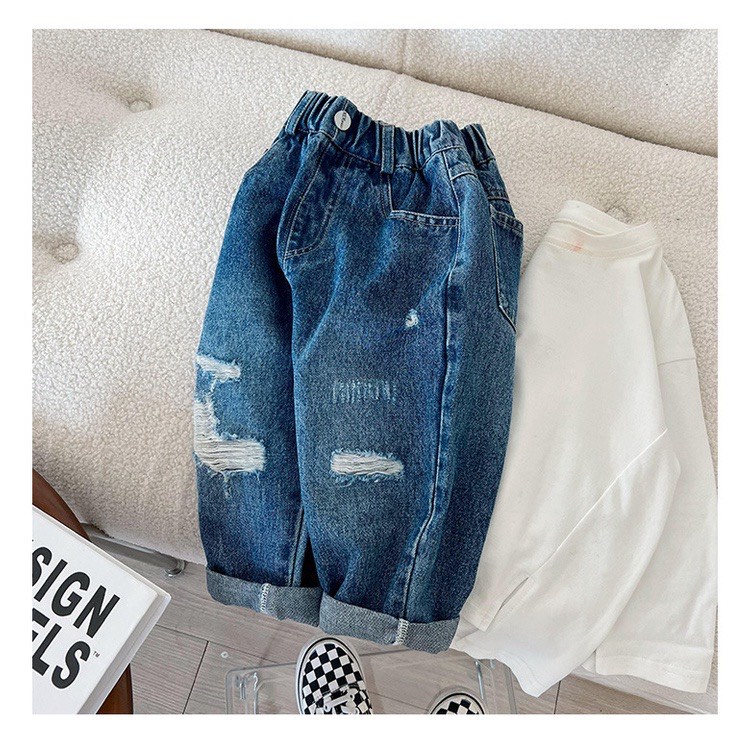 Quần bò jeans rách mềm mại,kiểu rách cá tính hot nhất 2023 cho bé trai  SHOP BÔM BÔM KIDS