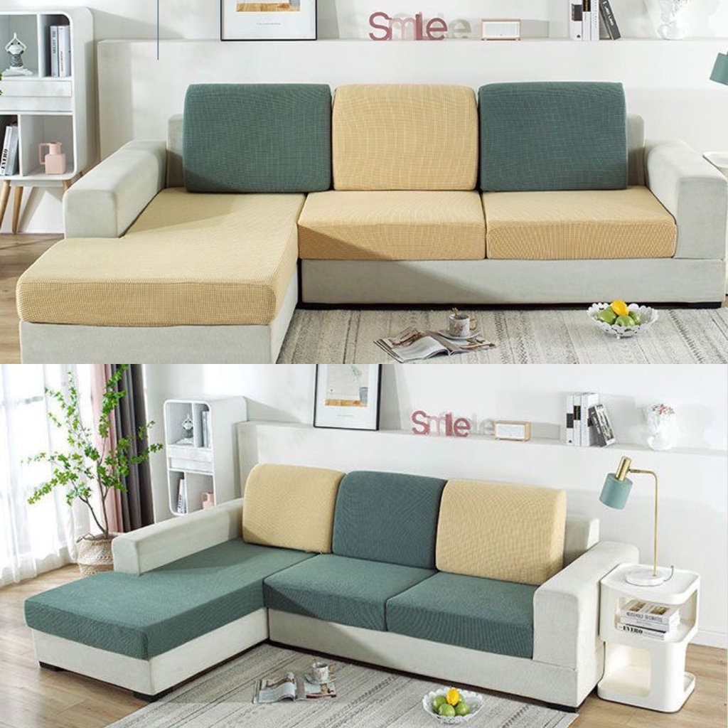 Bọc sofa, bọc đệm ghế sofa vải nhung gân dày dặn co giãn 1 2 3 4 chỗ - GOO Decor