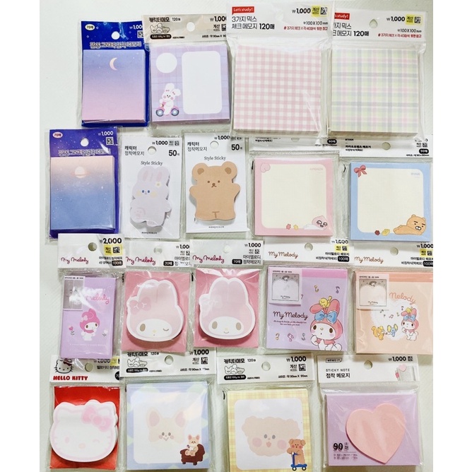 Note DAISO Hàn - Note dán - Note sticker - Note Gấu