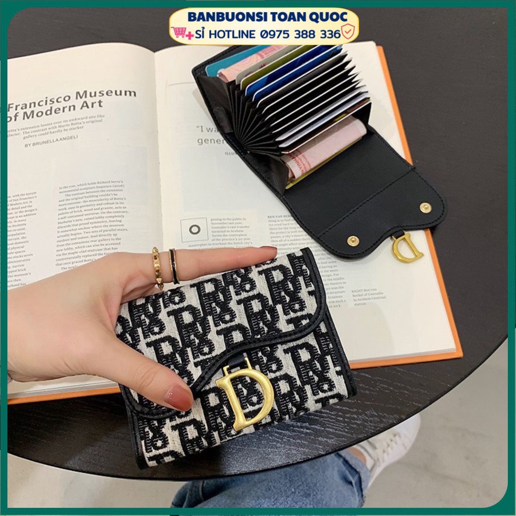 Bóp Ví Mini Nhỏ Gọn Bỏ Túi Thời Trang. Ví Nữ Dài Cầm Tay Siêu Chất, Ví Cầm Tay DI’OR Sọc Chữ Hàng Hiệu Nhập Khẩu Cao Cấp