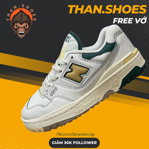 Giày New Balance Aimé Leon Dore x 550 Natural Green, NB 550 Xanh Vàng - Than.Shoes