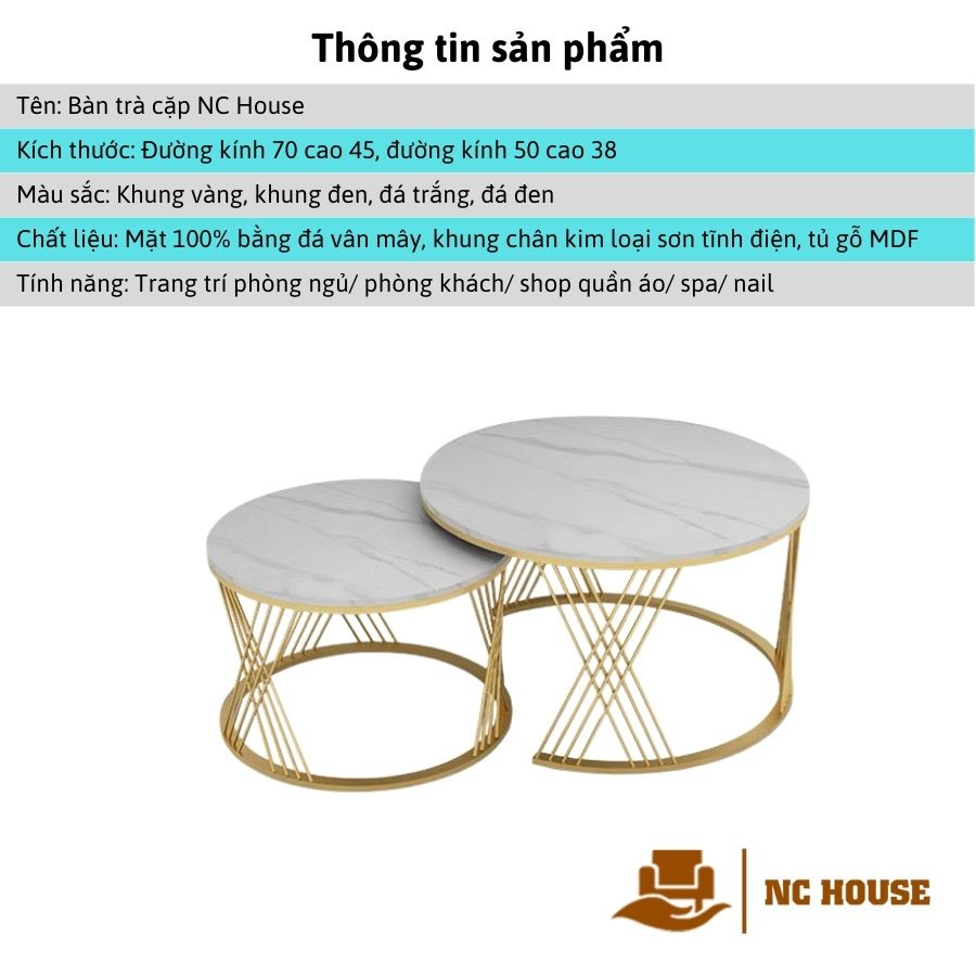 Đơn tỉnh ib shop - Bàn trà đôi Sofa phòng khách mặt đá tròn chân 4 nan chéo chữ X sang trọng, hiện đại | BigBuy360 - bigbuy360.vn