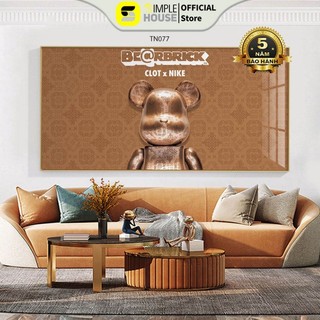 Tranh treo tường gấu bearbrick, tranh ngang trang trí treo tường phòng khách - simplehouse. .