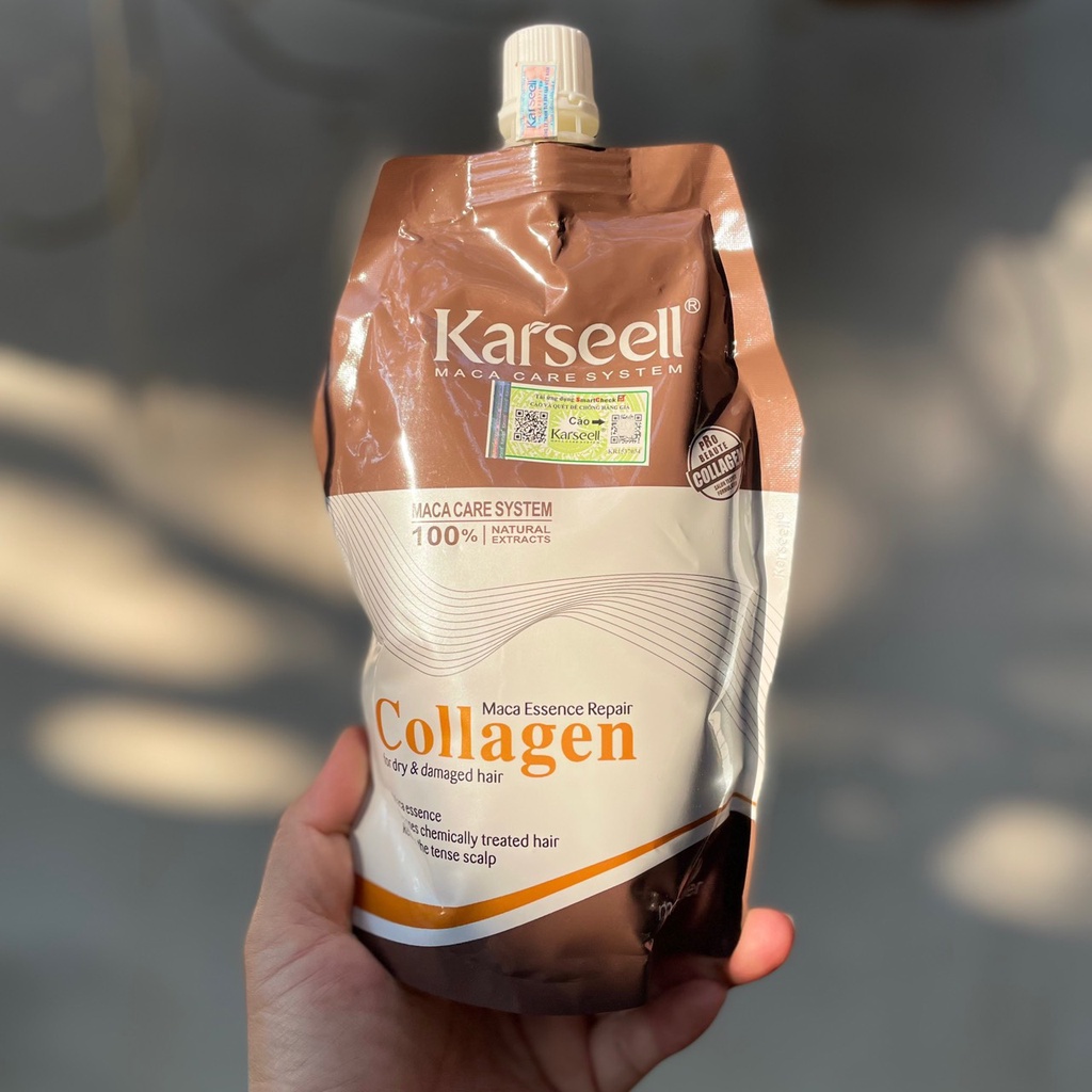 (HÀNG CHUẨN CÔNG TY) DẦU HẤP TÓC COLLAGEN KARSEELL MACA SIÊU MỀM MƯỢT TÓC 500ML