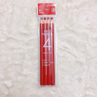 SET 4 BÚT CHÌ ĐỎ SÁP XÉ CHẤM ĐIỂM DAISO HÀN- Riland
