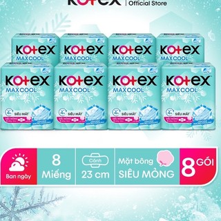 Lốc 8 gói Băng vệ sinh Kotex Thảo dược cool siêu mềm siêu mỏng cánh 8 miếng