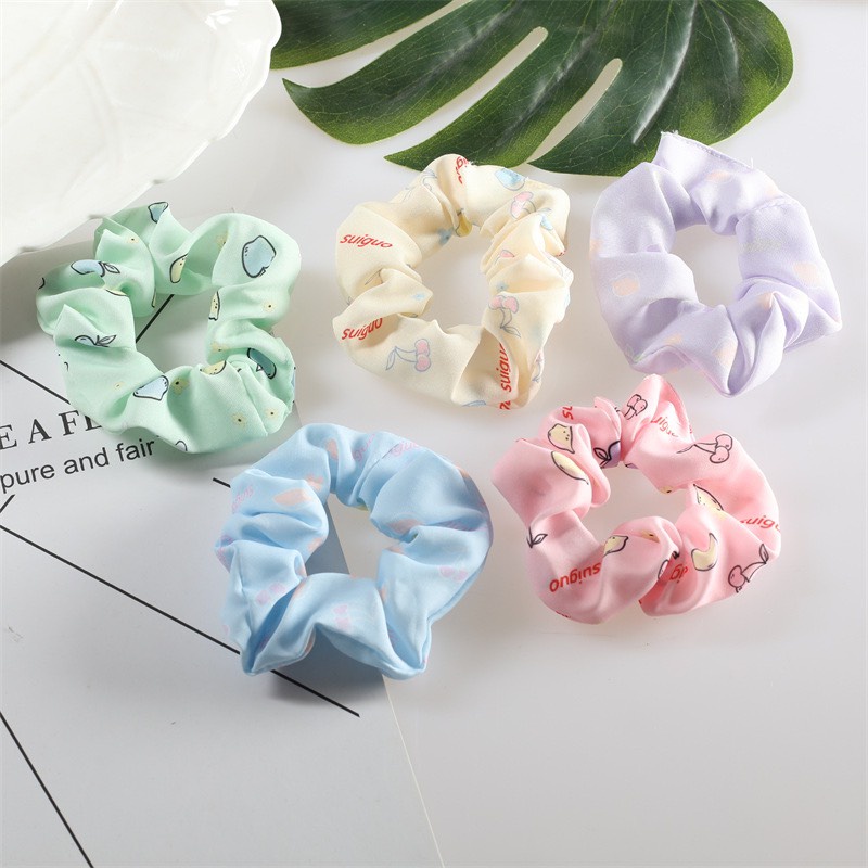 Dây Buộc Tóc Vải Họa Tiết Nhiều Màu KAYLEE Chọn Ngẫu Nhiên Dễ Thương