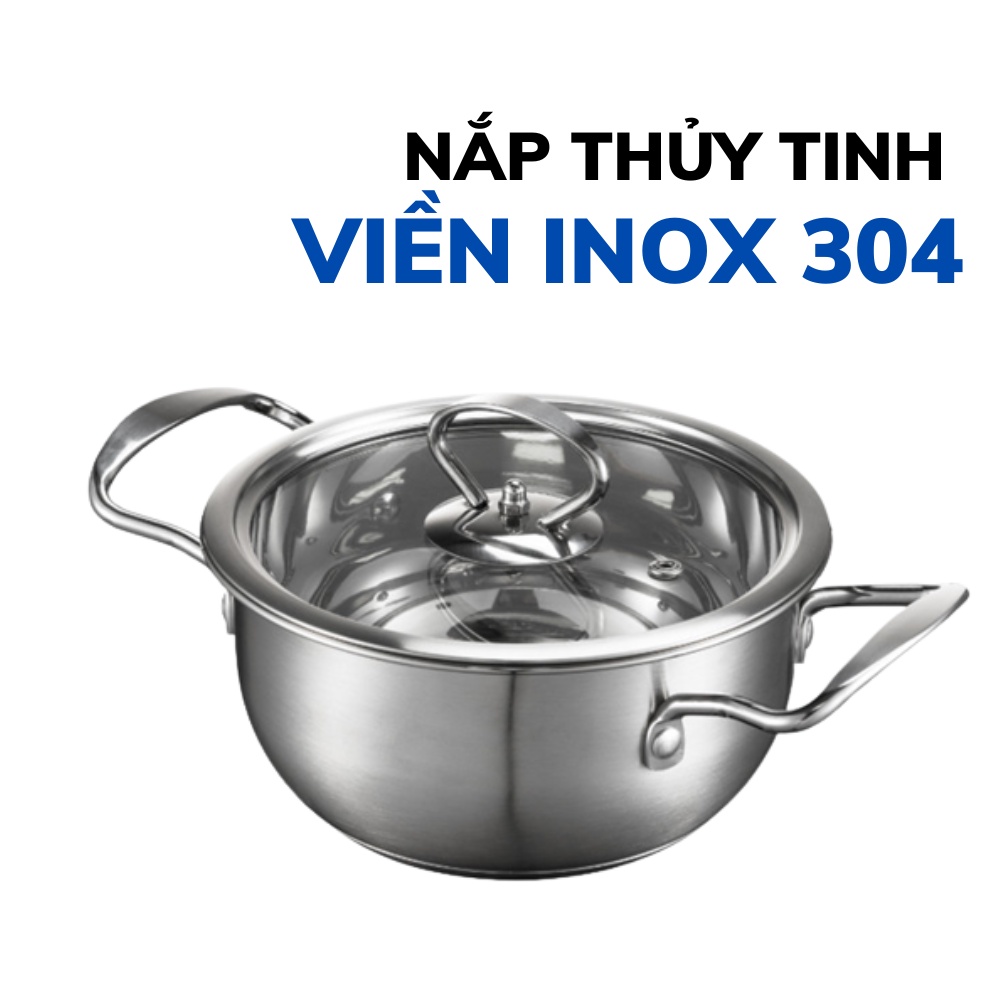 Nồi Inox 304 cao cấp 16cm đáy từ 5 lớp siêu bền Daelux DXSP-16