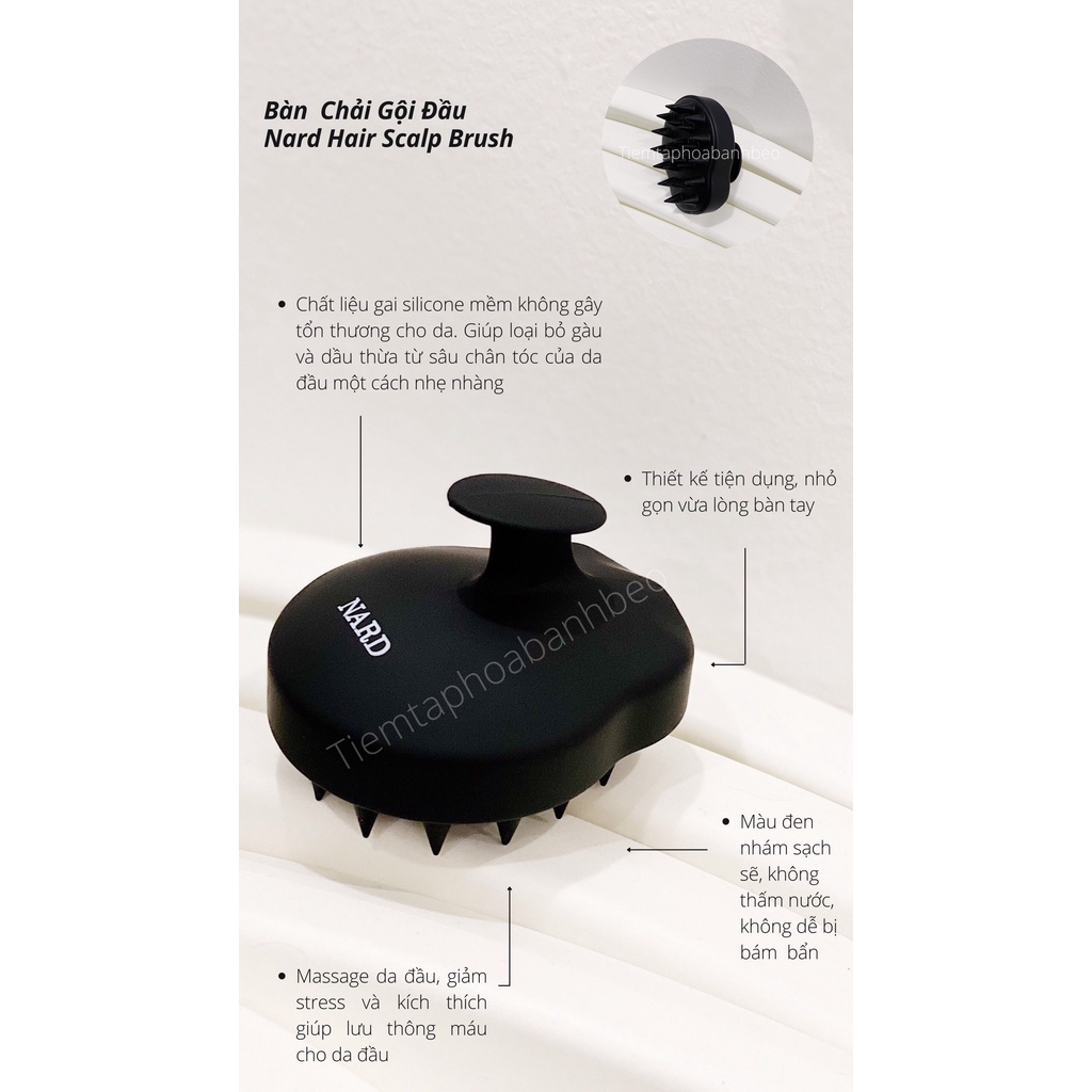 Lược Gội Đầu gãi gàu làm sạch chân tóc Nard Hair Scalp Brush