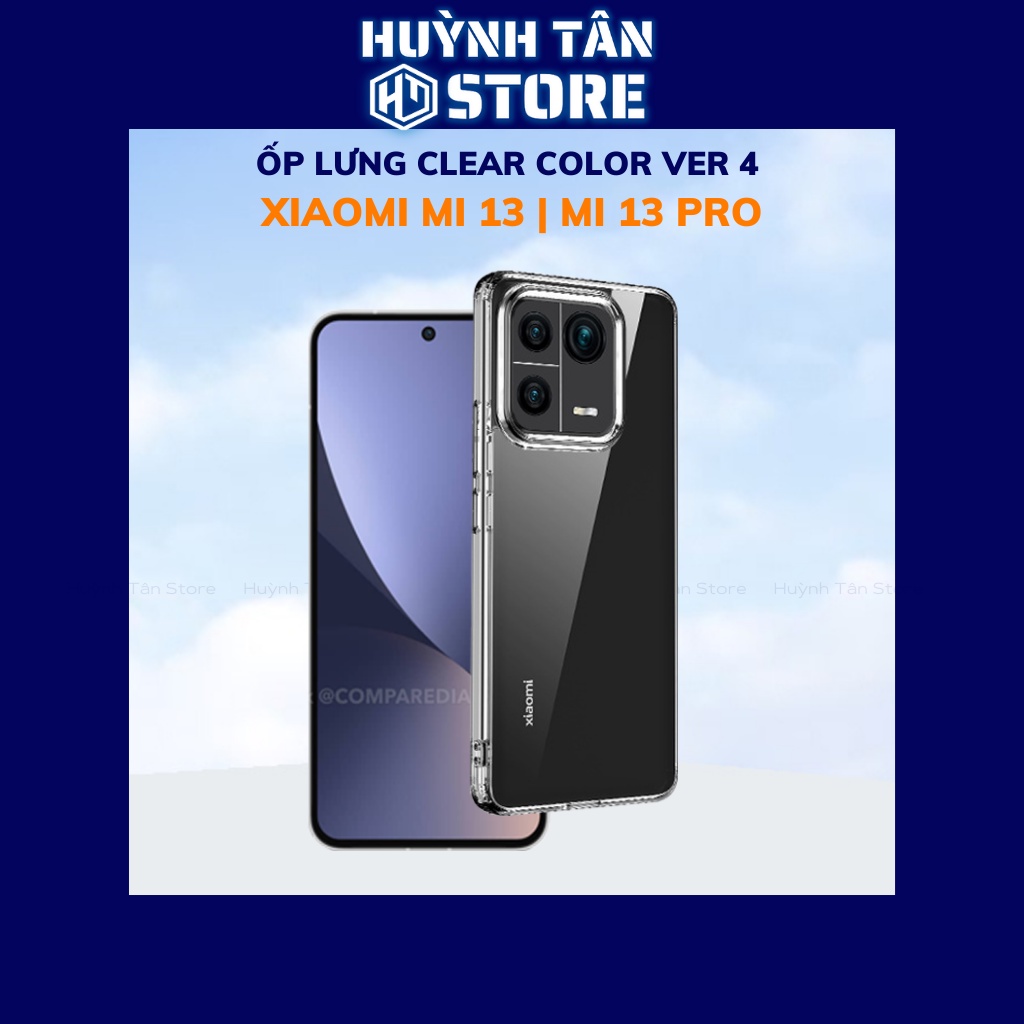 Ốp lưng xiaomi mi 13 13 pro chống sốc CLEAR COLOR VER 4 trong suốt không ố vàng bảo vệ camera phụ kiện huỳnh tân store