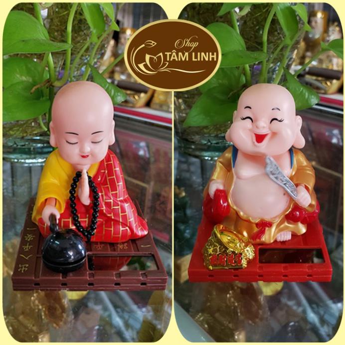 Tượng Chú Tiểu Và Tượng Di Lặc Lắc Đầu Dành Cho Trang Trí Sử Dụng Năng Lượng Mặt Trời