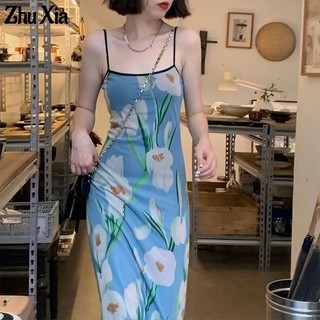 Zhu Xia Đầm Dài Phối Lưới Daffodils Siêu Ngọt Ngào Khí Chất Mùa Hè Nóng Bỏng Cho Nữ