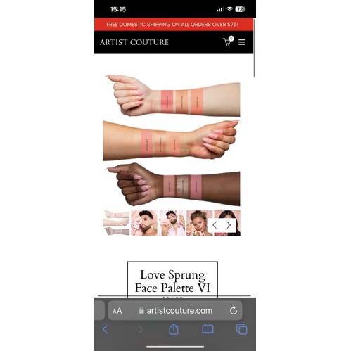 Bảng phấn má + highlighter kèm gương ARTIST COUTURE Love Sprung Palette