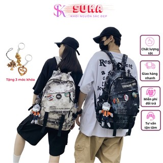 Balo đi học nam nữ ulzzang basic chống nước thời trang Hàn Quốc laptop học sinh unisex vải nylon SUKA BL046