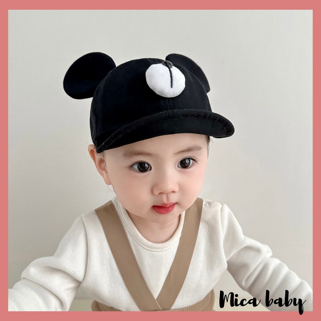 Mũ nón lưỡi trai trẻ em kiểu dáng tai chuột Mickey đáng yêu cho bé MH231 Mica baby