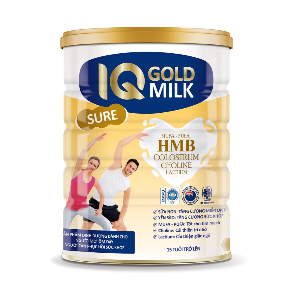 Sữa IQ Gold Milk Sure hỗ trợ phòng ngừa tim mạch, loãng xương, tăng sức đề kháng, phục hồi sức khỏe