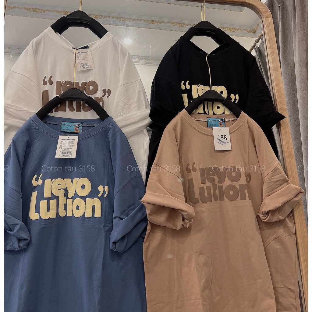 Áo Phông 3158 CHất Cotton Khô CHữ Reyo Dáng Rộng Tay Lỡ Cổ Tròn - Áo  Thun Unisex Hottrend QC Uzzlang