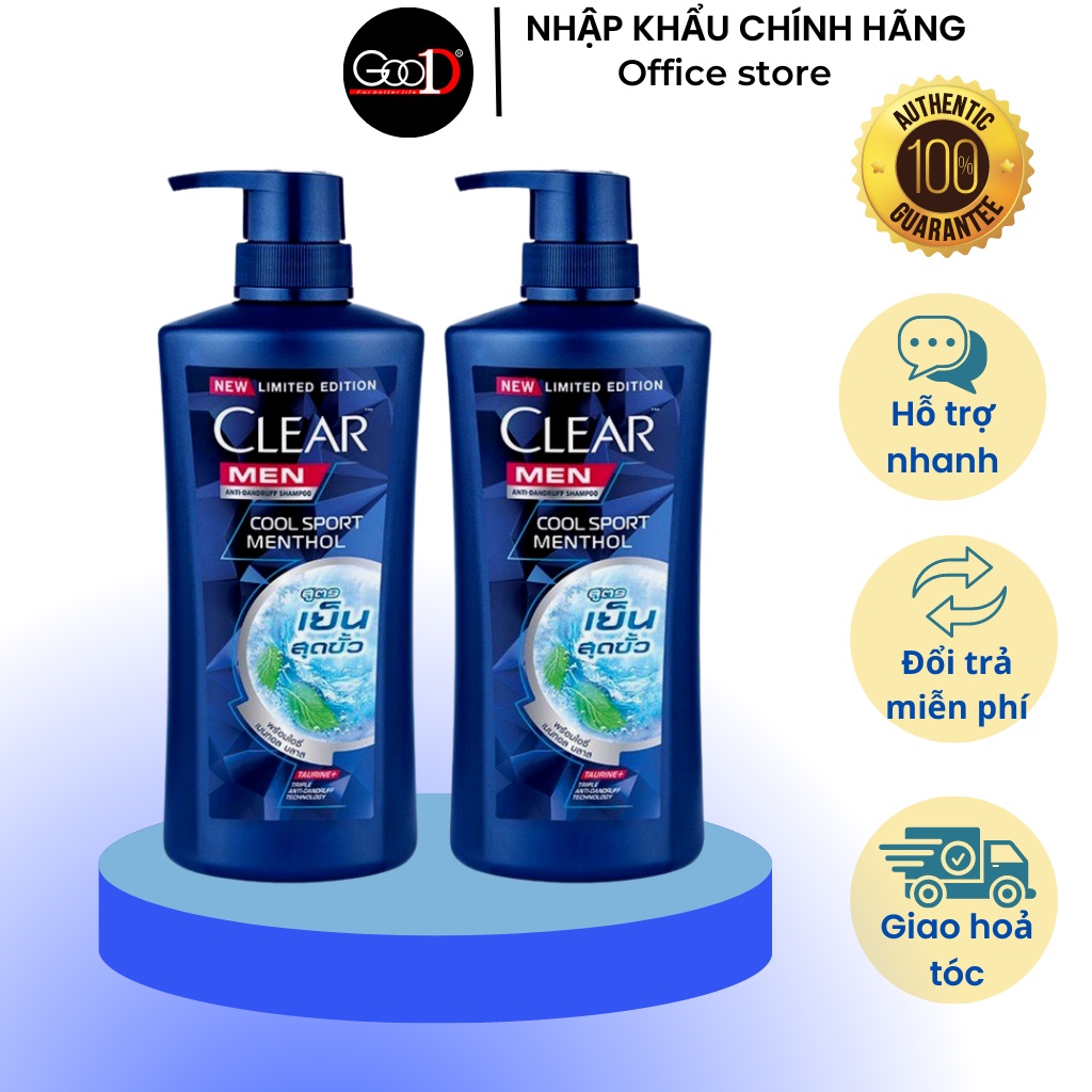 Dầu Gội Đầu cho nam Clear Men đánh bay gàu, ngứa và vi khuẩn mát lạnh bạc hà cực đỉnh suốt ngày dài thơm mát.