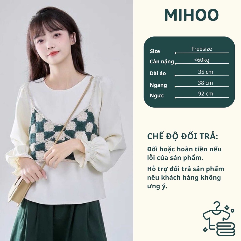 Áo Hai Dây Crotop, Áo Hai Dây Len Đan Móc , Áo Lưới Đi Biển Đi Du Lịch Dễ Mix Đồ