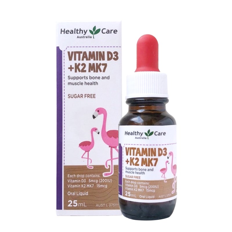 [Chính hãng] Vitamin D3K2 MK7 Healthy Care không đường 25ml date 31/5/24