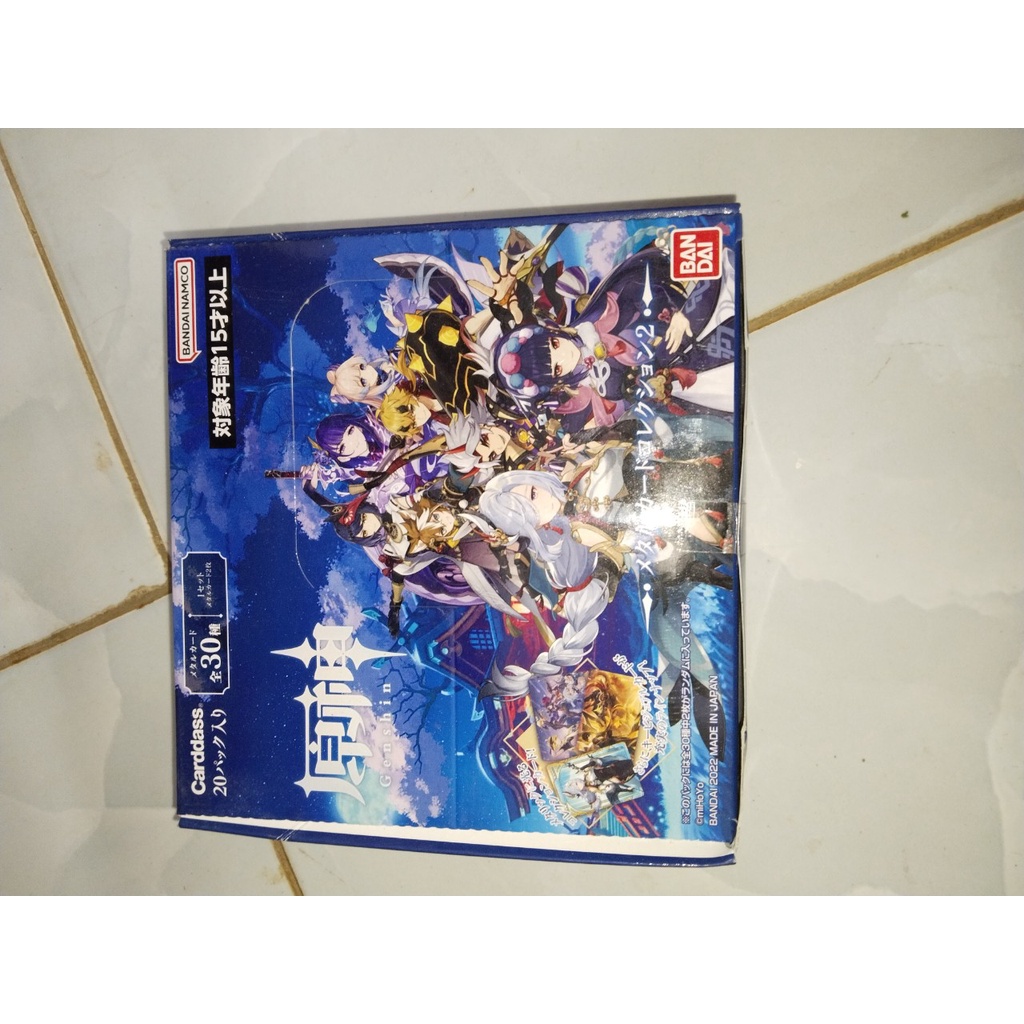 01 hộp 20 gói chưa mở chính hãng bandai Metal card Genshin Impact Vol 2