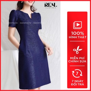 Đầm đi tiệc tôn dáng hana xanh_REAL