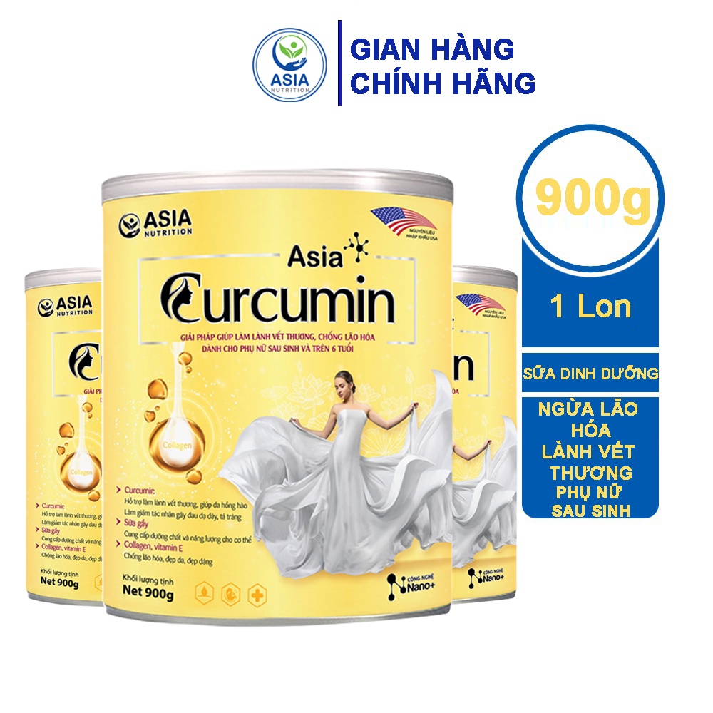Sữa bột dinh dưỡng Asia Curcumin chính hãng cao cấp Asia Nutrition giúp làm lành vết thương, chống lão hóa hiệu quả