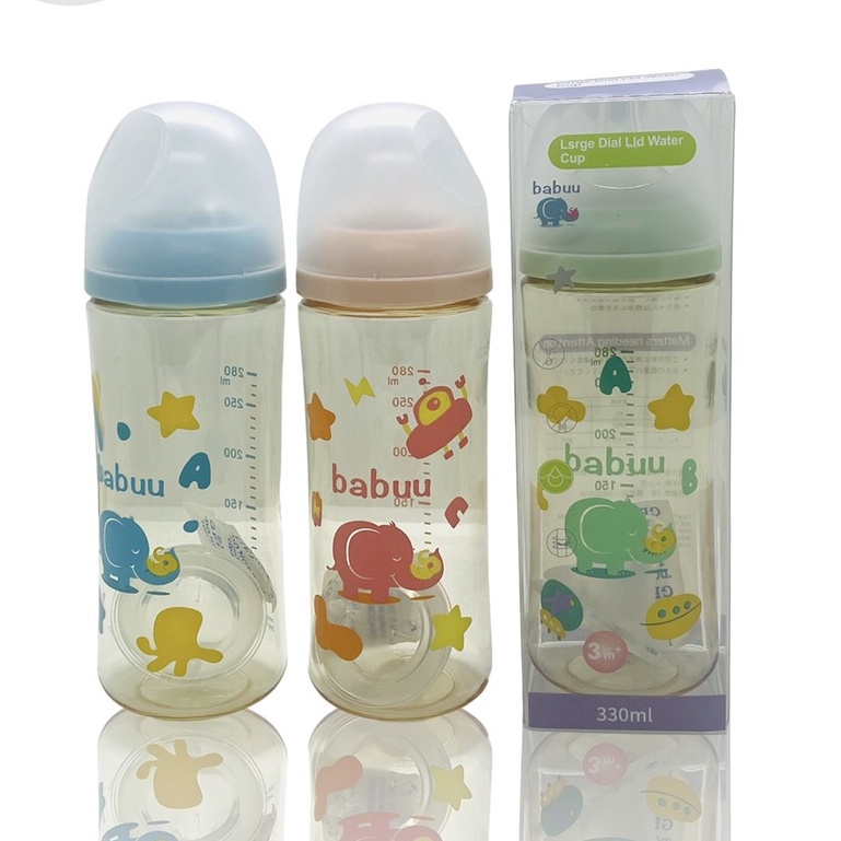 Bình sữa Babuu Baby Nhật Bản cổ rộng PPSU 90ml, 120ml, 160ml, 240ml, 300ml cho bé sơ sinh  Homedy Kids