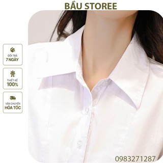 Áo bầu công sở-áo bầu sơ mi trắng thiết kế thời trang, babaydoll cực sang, áo bầu đẹp giá rẻ cho mẹ