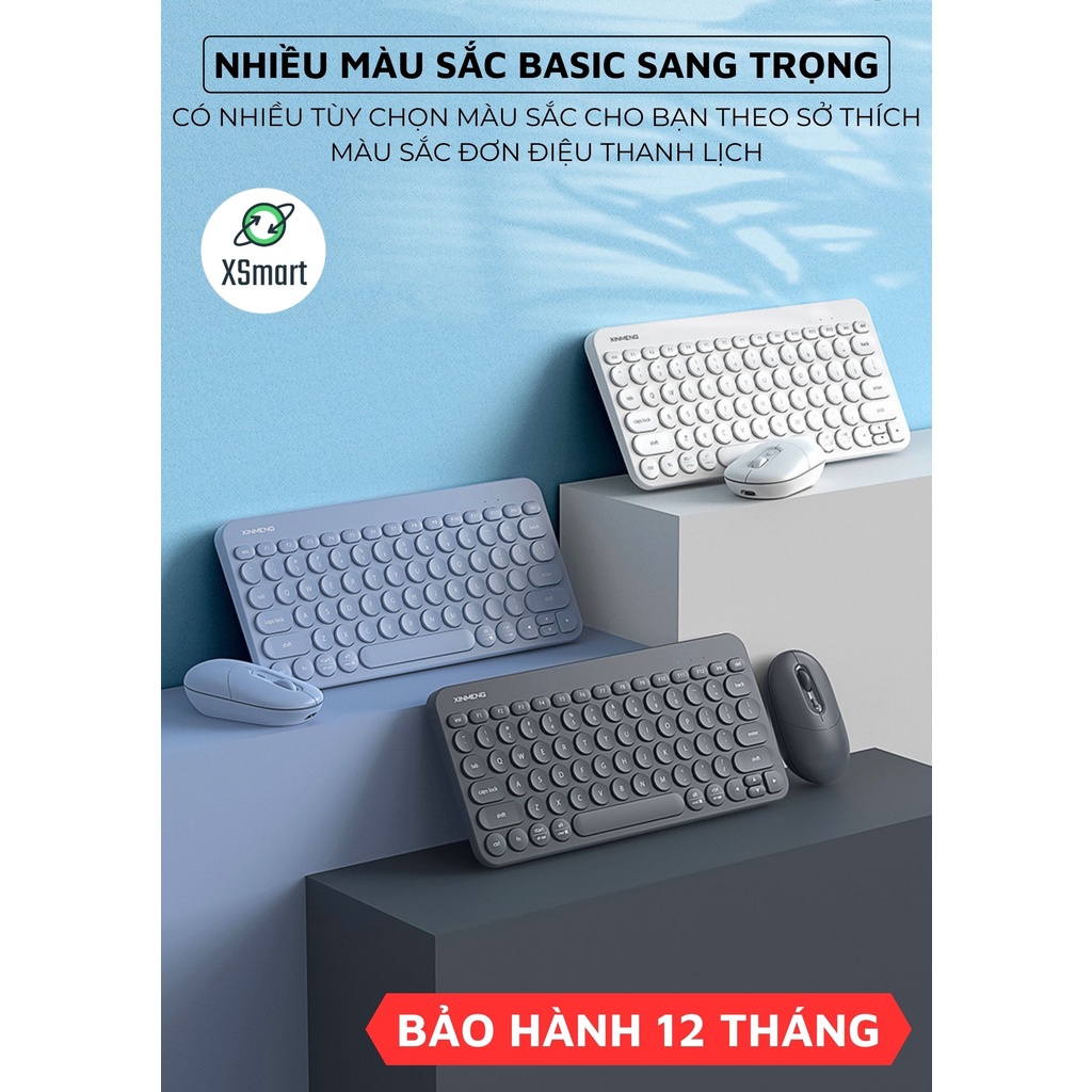 Bàn Phím Bluetooth Không Dây Mini RF702 Wireless Pin Sạc Thiết Kế Mỏng Đẹp | BigBuy360 - bigbuy360.vn