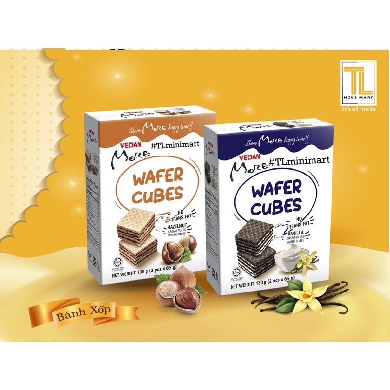 (date 10/2023) Bánh Xốp Socola Hạt Phỉ / Vani Thái Lan 130Gram