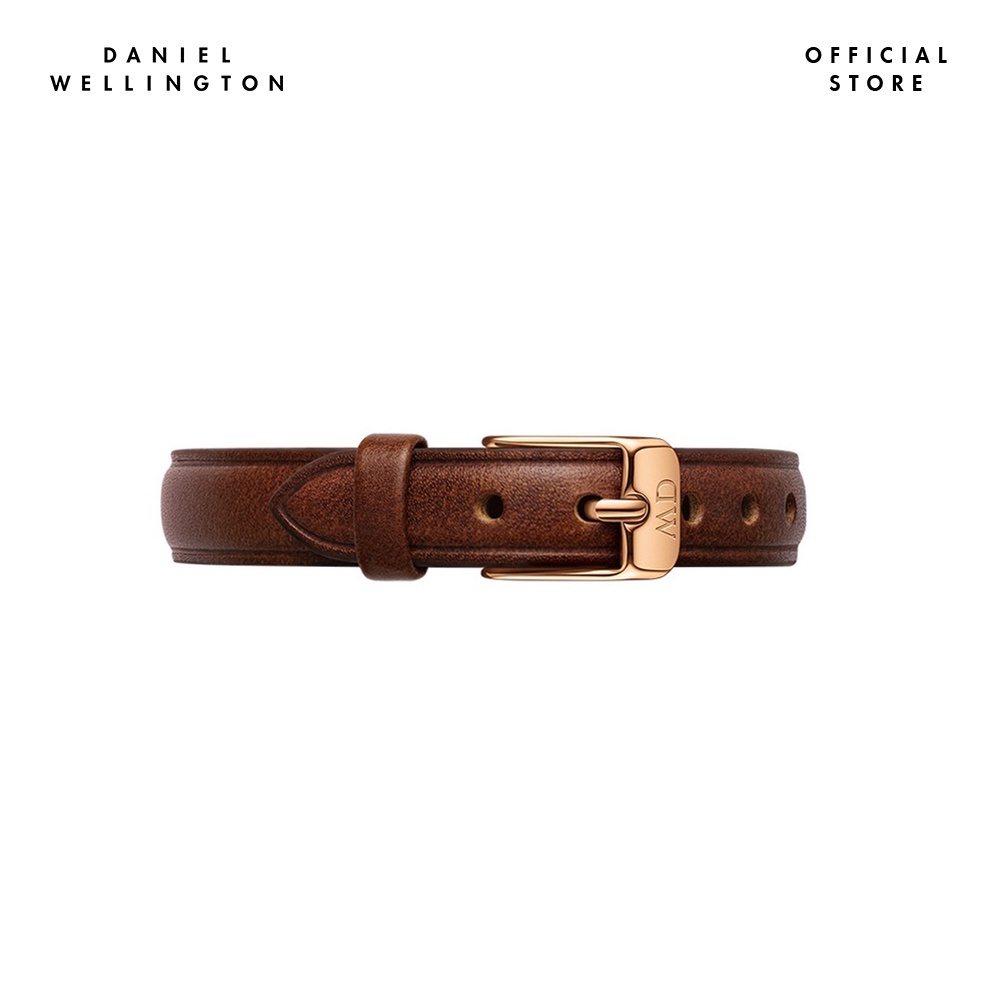 Dây da đồng hồ Daniel Wellington 10mm khóa màu vàng hồng - Cho đồng hồ 24mm - DW00200281
