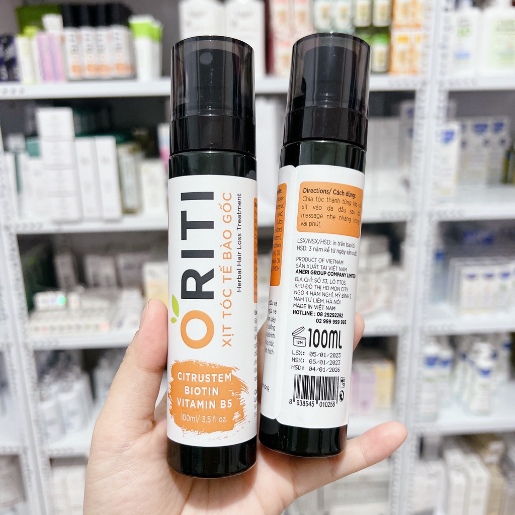Xịt mọc tóc tế bào gốc ORITI - Kích_thích mọc tóc, ngăn rụng tóc ORITI dưỡng ẩm và phục_hồi tóc hư tổn 100ml