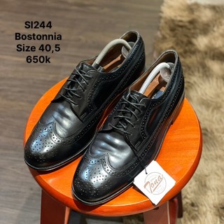 Giày tây buộc dây wingtips da bò màu đen