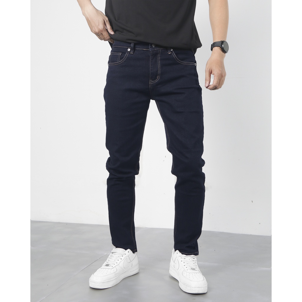 Quần jean nam skinny tape QJ06 Nigo ống ôm màu xanh navy co dãn ống ôm cao cấp