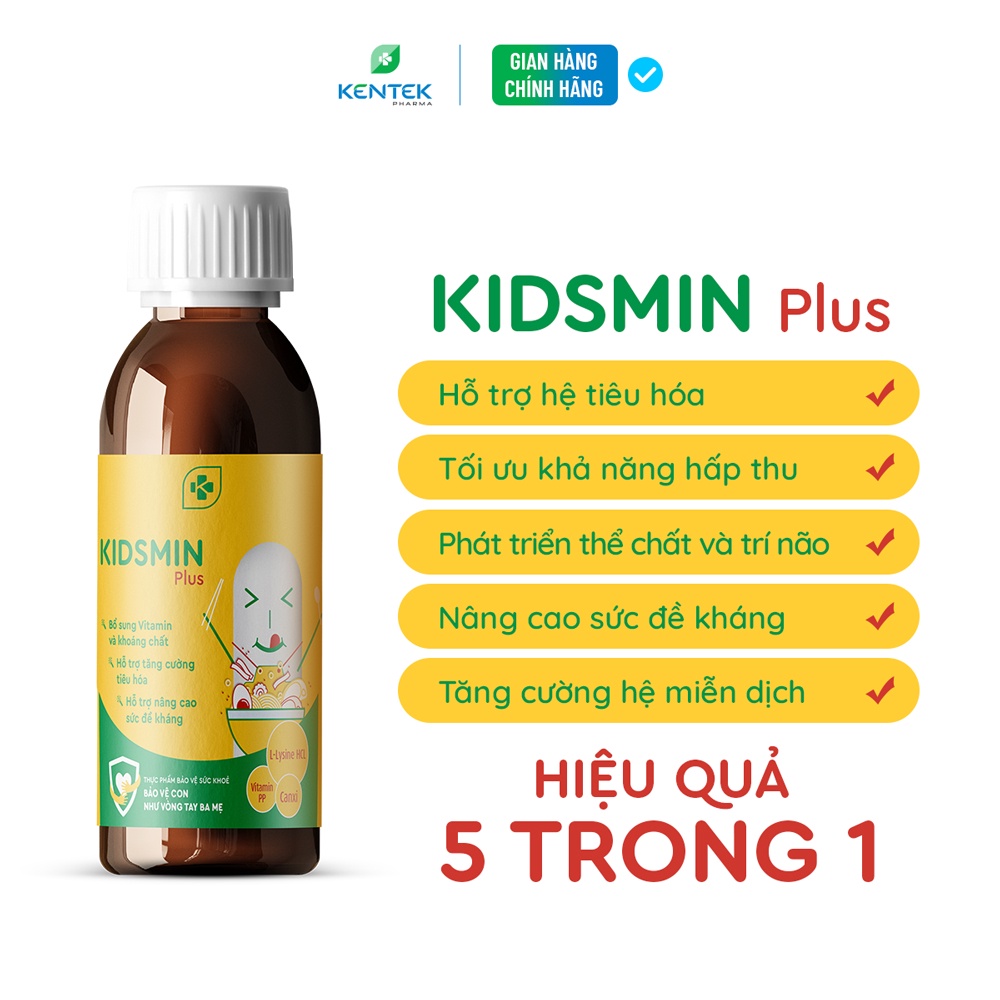 Siro Kidsmin Plus  +  Kid C Plus  Giúp bé ăn ngon, bổ sung Vitamin C, tăng miễn dịch