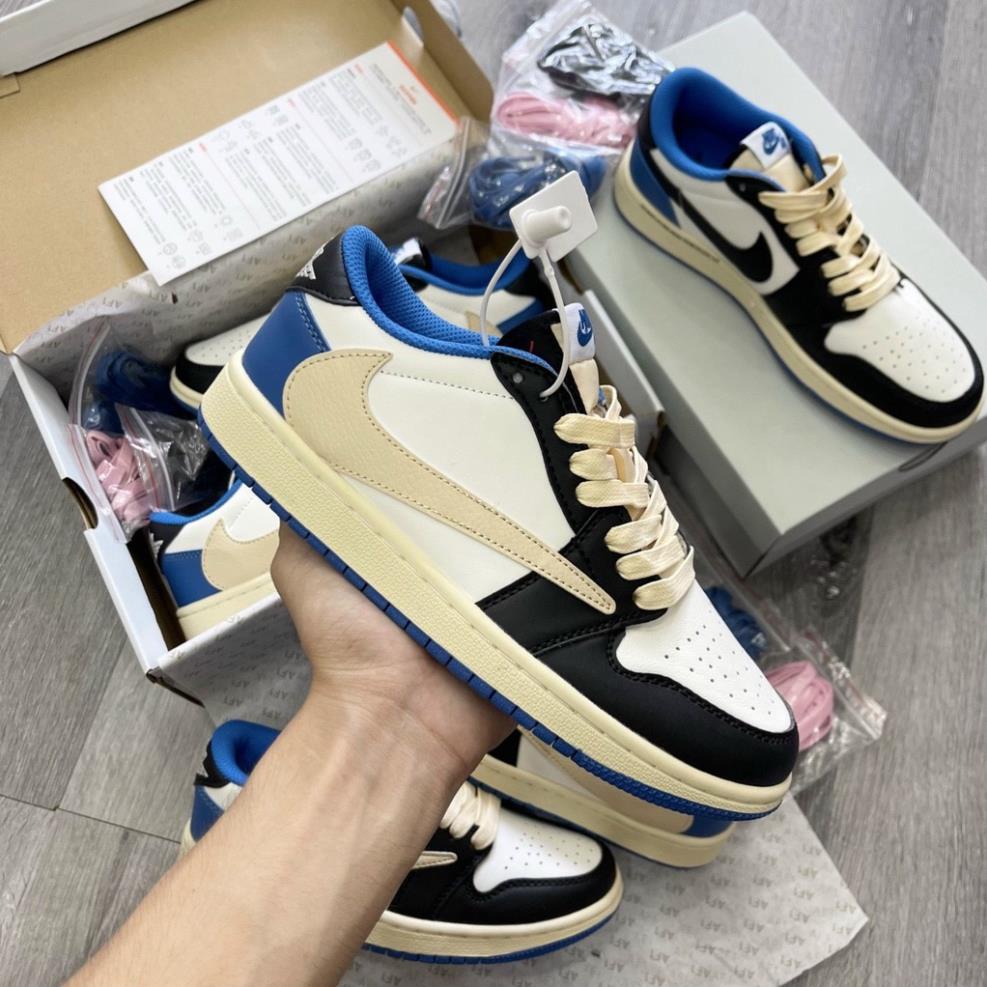 Giày thể thao Travis Scott x Air Jordan 1 Low Reverse Mocha Màu Nâu Trắng Cổ Thấp Siêu Phong Cách hot 2023