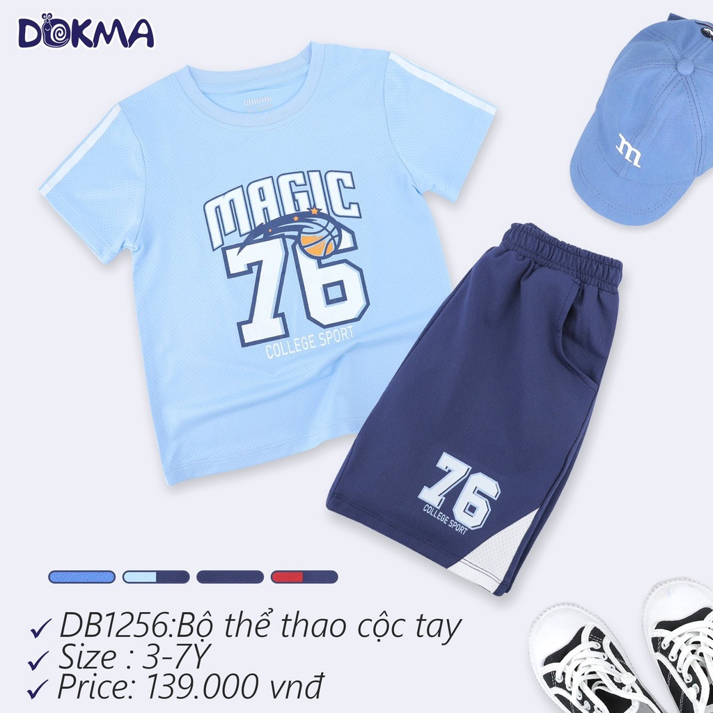 DB1247 - DB1256 Bộ thể thao bóng đá cộc tay bé trai Dokma