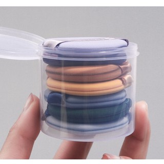 Set 7 miếng mút trang điểm cushion nhiều màu kèm hộp đựng