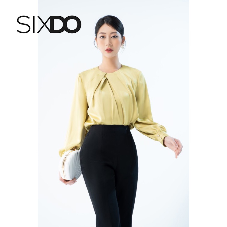 Quần nữ ống loe xẻ trước cao thời trang SIXDO