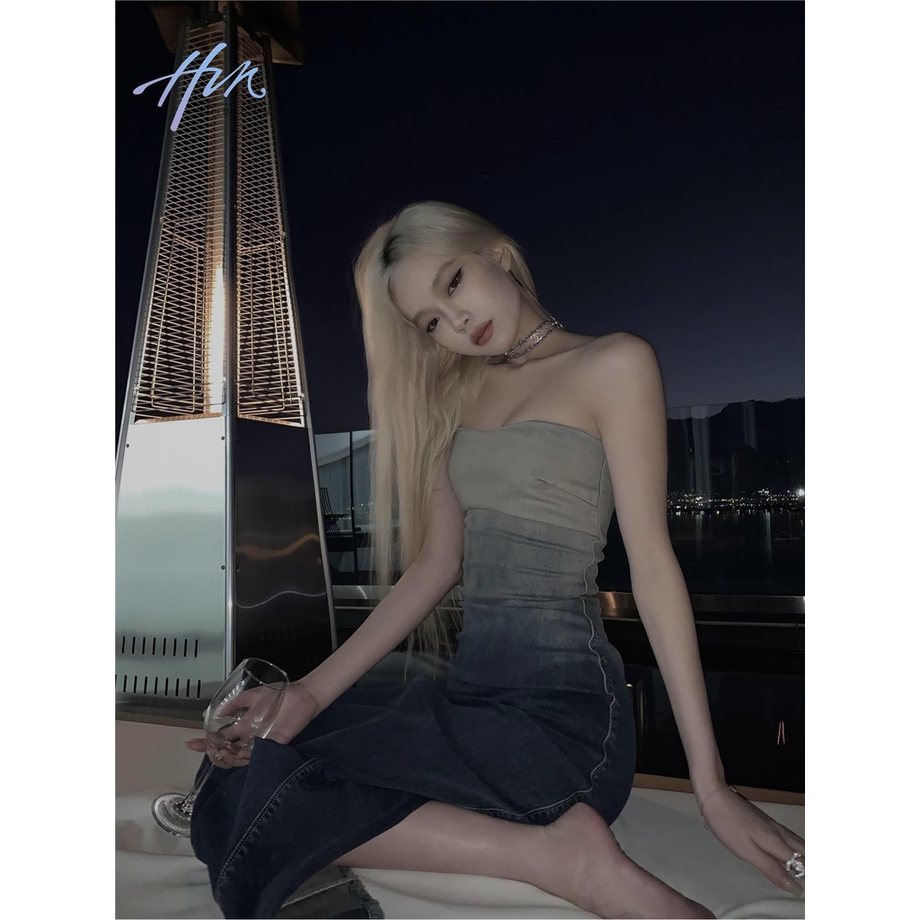 Đầm Denim Dài Dáng Ôm Thời Trang Mùa Xuân Xinh Xắn Cho Nữ