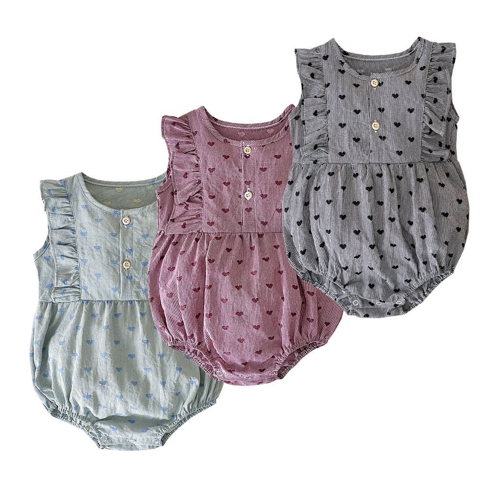 Áo liền quần SANLUTOZ cotton không tay phong cách công chúa ngọt ngào thời trang mùa hè dễ thương cho trẻ sơ sinh