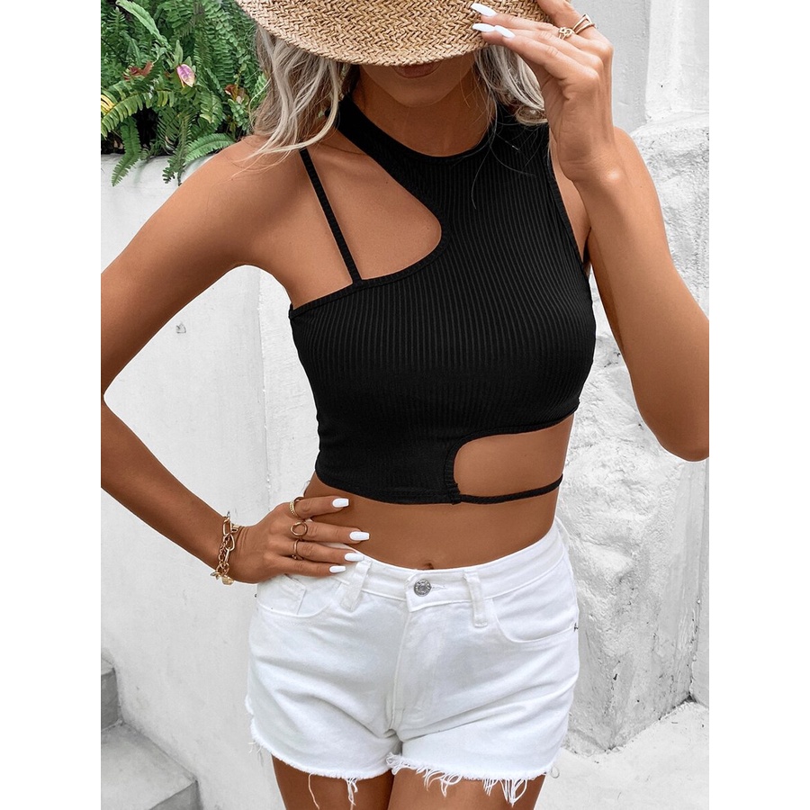 Áo croptop nữ hai dây JUNE.SG áo khoét eo nữ D003