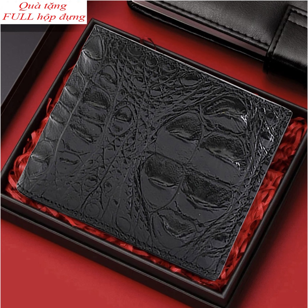 Bảo hành 3 năm - Quà tặng sinh nhật bạn trai - full túi hộp y hình - Ví da nam cao cấp loại 1