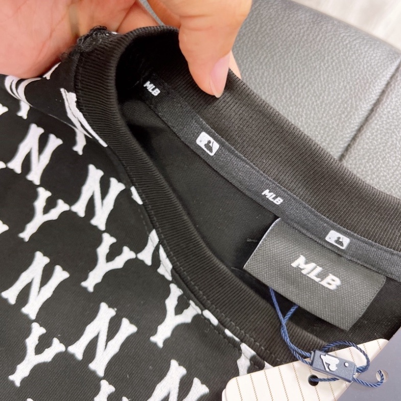 Áo Thun MLB in NY Monogram form rộng tay lỡ Unisex cotton 2C thời thượng đl 250gsm tee nam nữ