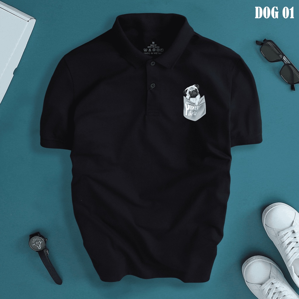 Áo Polo Nam Cổ Bẻ PUG DOG Chất Cao Cấp Thoáng Khí Phong Cách Trẻ Trung, Thanh Lịch Chuẩn Form