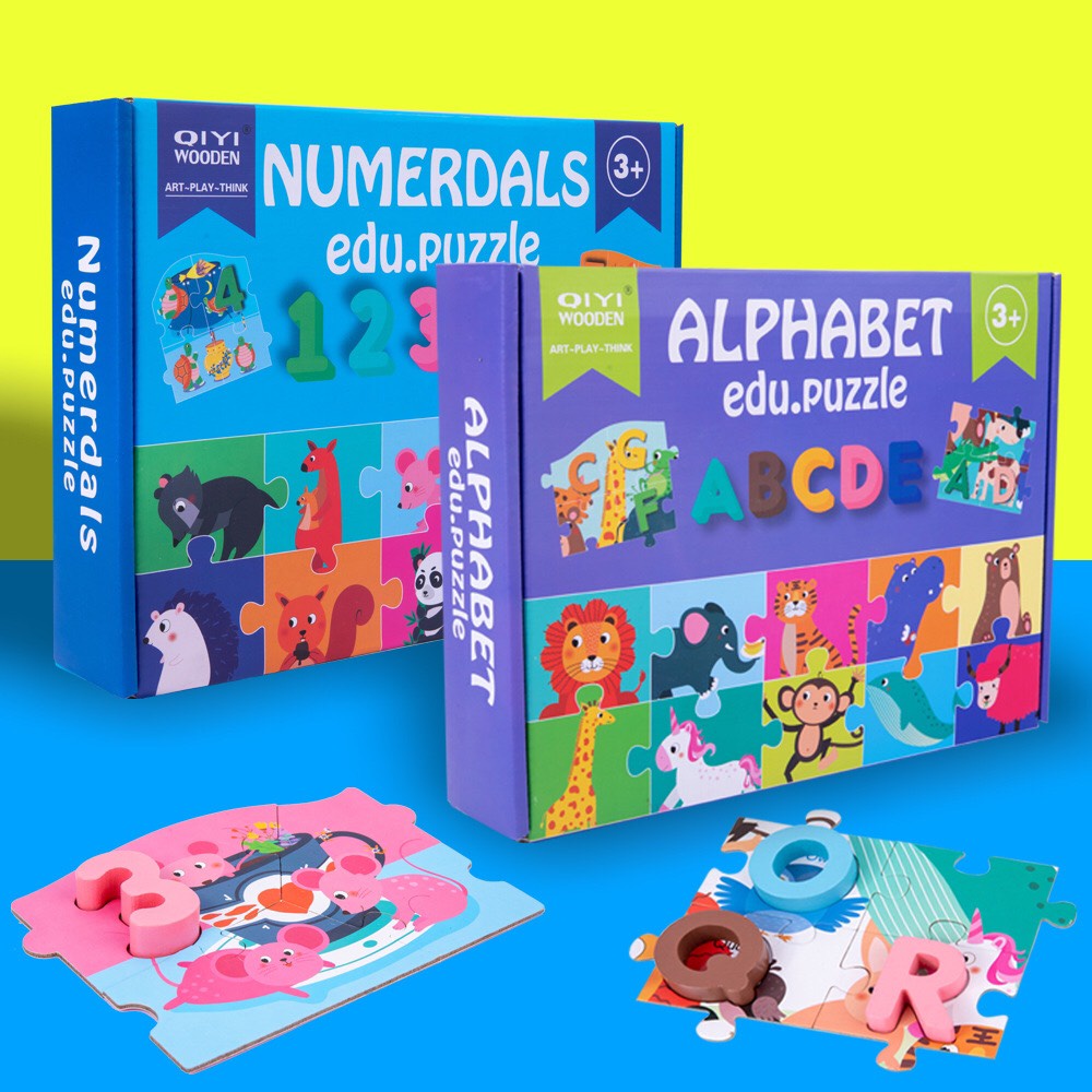 Đồ chơi trẻ em, đồ chơi giáo dục montessori - Ghép hình toàn cảnh kèm chữ cái và chữ số giúp bé vừa chơi vừa học