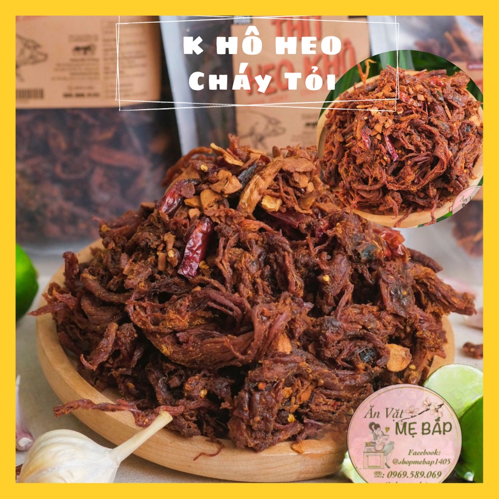 Khô Heo Cháy Tỏi 200g - Đậm vị 100% thịt heo sạch - Shop Mẹ Bắp
