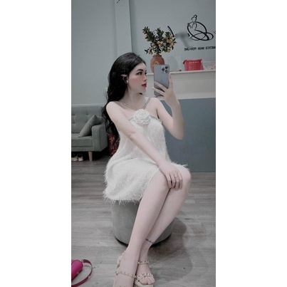 Đầm Lông Vũ kim Tuyến Xinh Sang Xịn, Sexy Gợi Cảm, Phong Cách Diệu dàng Sành Điệu Thời Trang Cho Nữ Thương Thương Shop