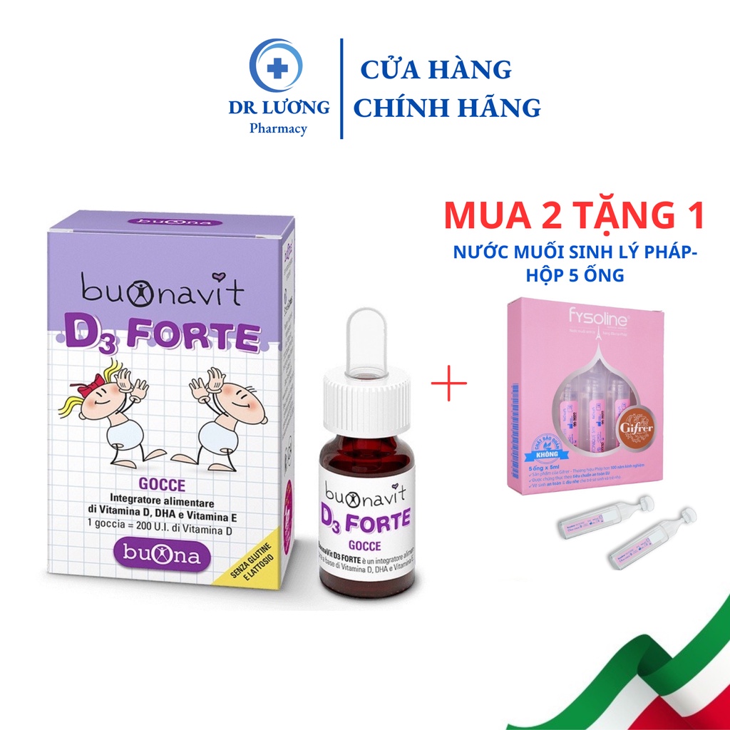 Buonavit D3 Forte - Bổ Sung D3 Và DHA Phát Triển Chiều Cao Và Trí Não, Có Đầu Nhỏ Giọt - Lọ 12ml